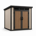 Abri de jardin en plastique composite beige et marron 200x150x200 cm