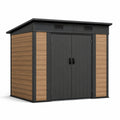 Abri de jardin en plastique et métal marron anthracite 200x130x210 cm