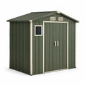 Abri de jardin en métal vert avec toit double pente 213x130x173 cm