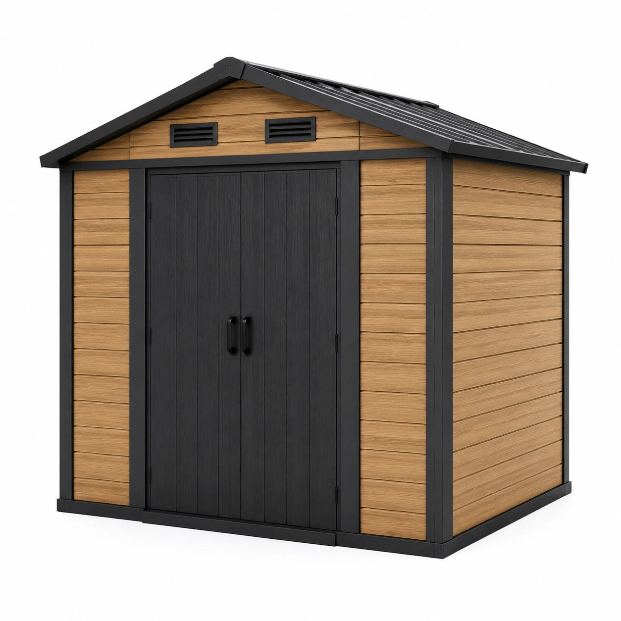 Abri de jardin en résine avec toit double pente 200x150x210 cm