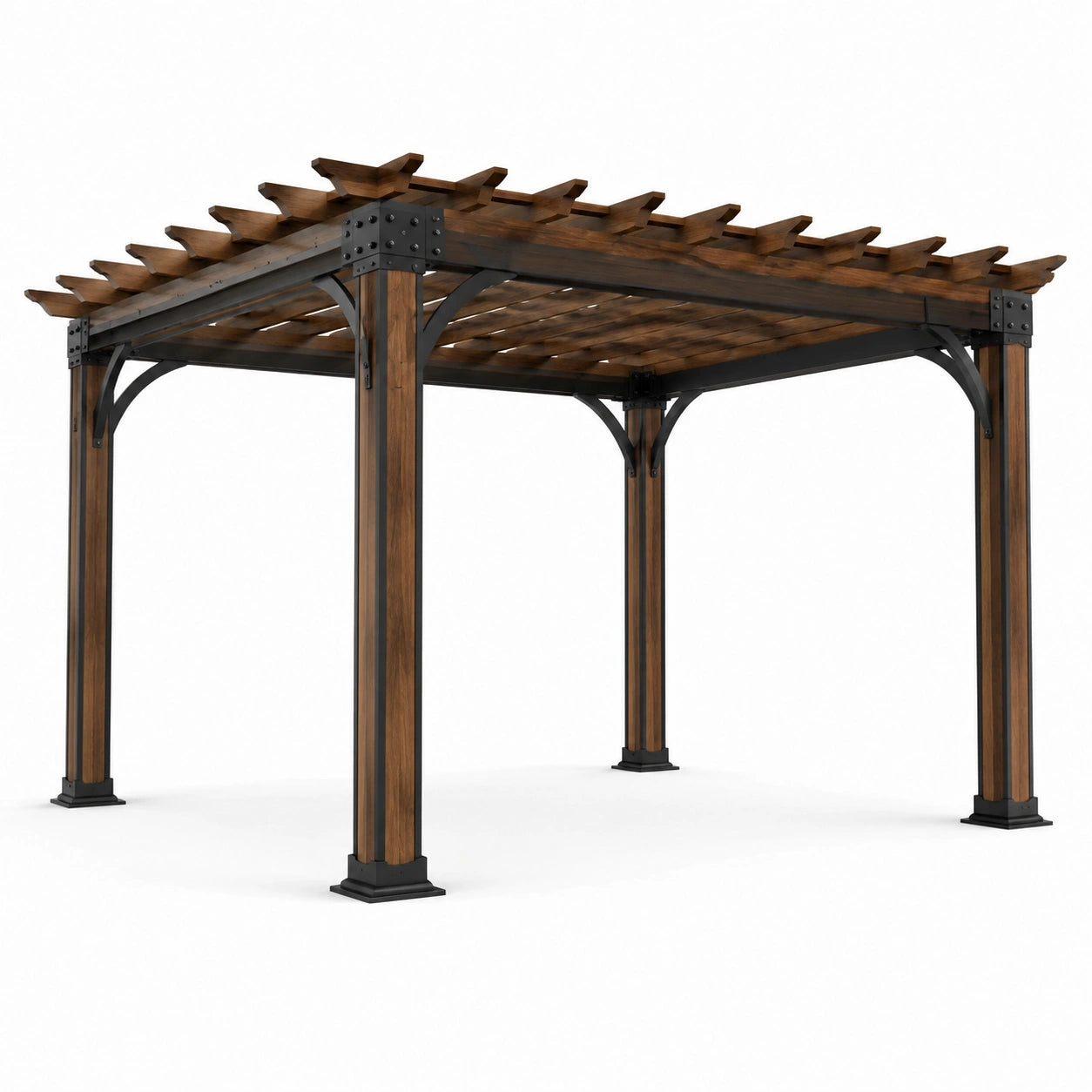Pergola en bois de pin et acier galvanisé