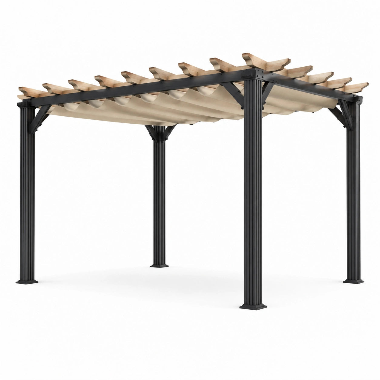 Pergola en aluminium avec toit en toile 300x300 cm