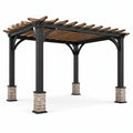 Pergola en métal et cèdre 300x300x250 cm