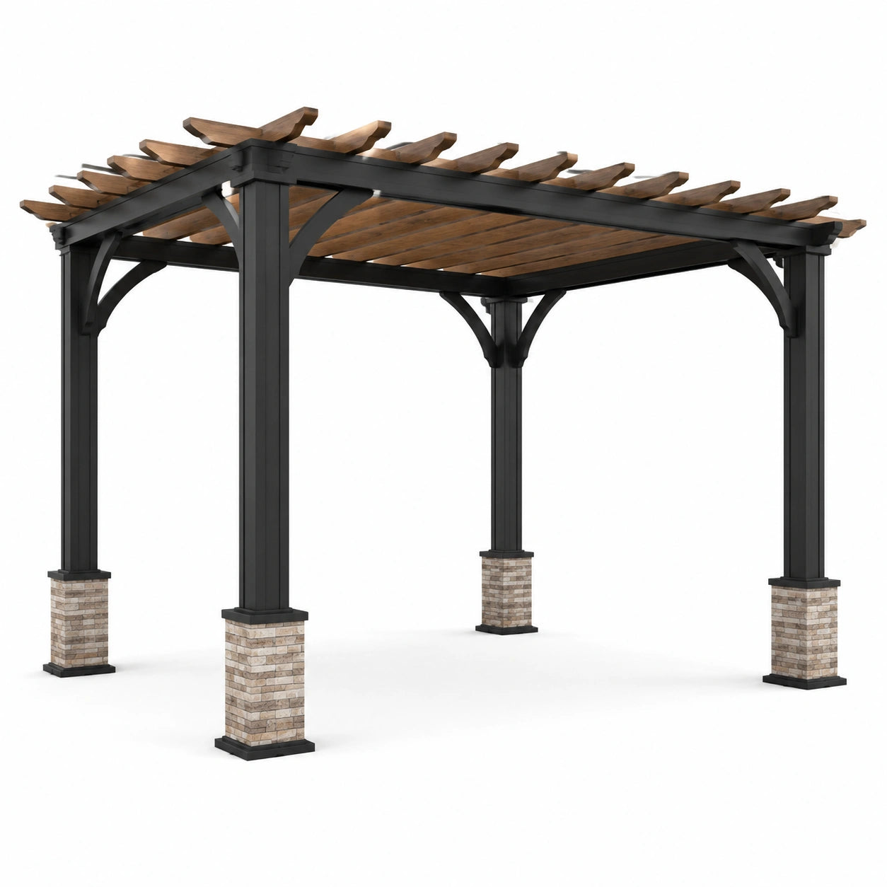 Pergola en métal et cèdre 300x300x250 cm