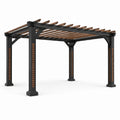 Pergola en métal et bois noir et marron 300x400 cm