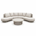 Ensemble de salon d'extérieur en corde tressée avec table basse et coussins beige