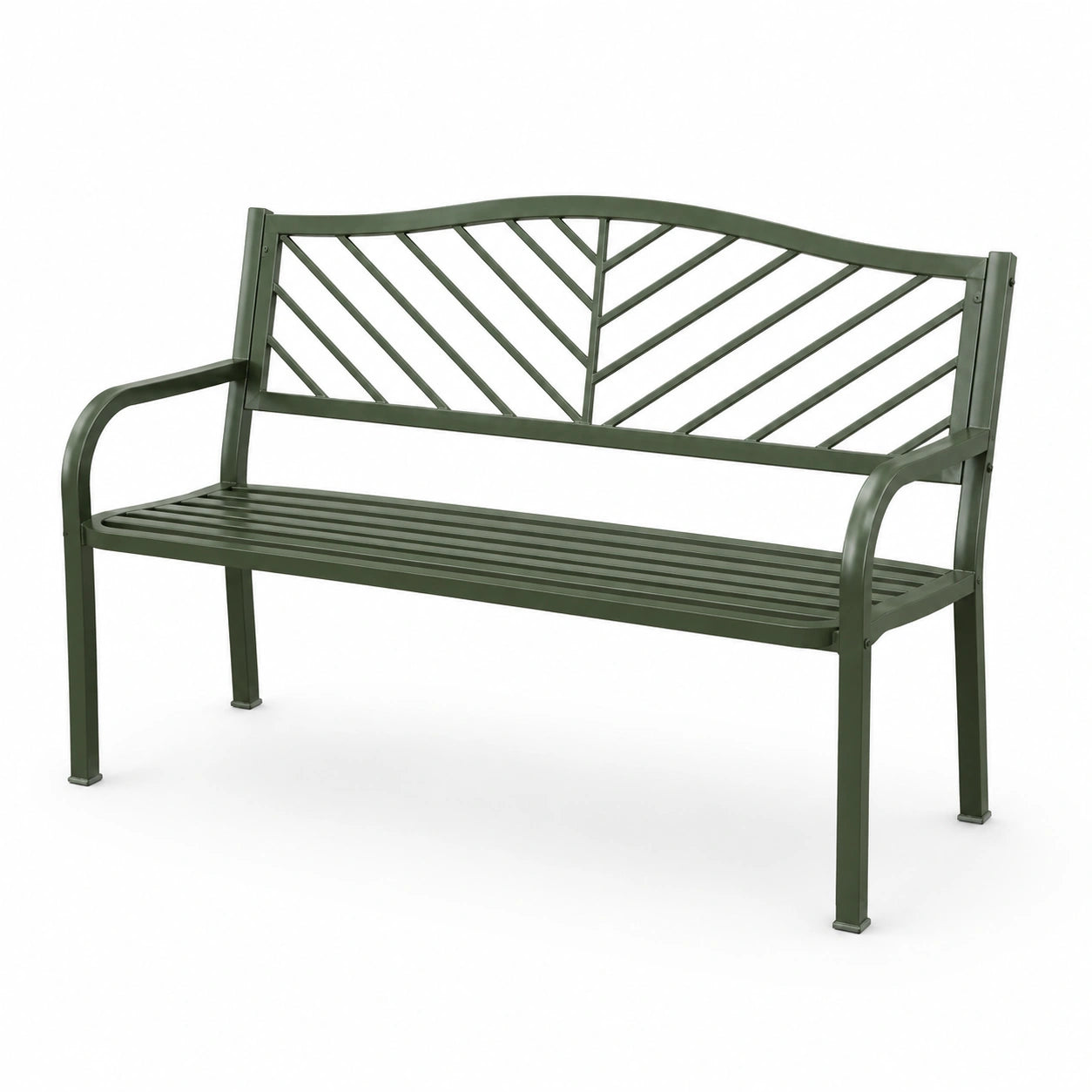 Banc de jardin en métal vert