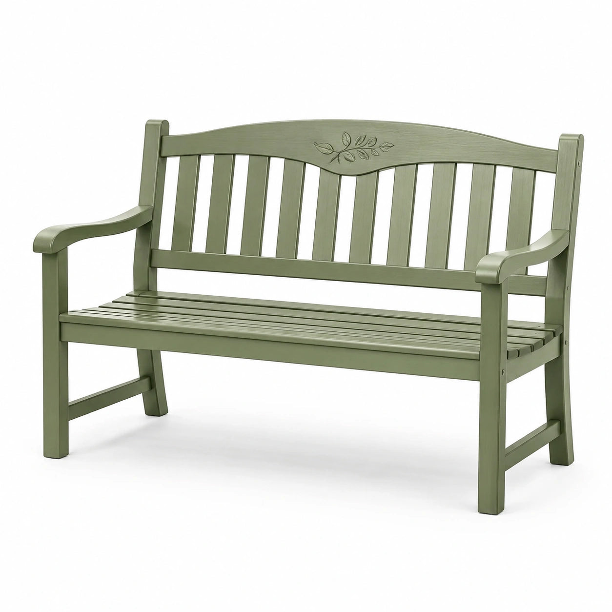Banc de jardin en bois vert avec accoudoirs 120x60x80 cm