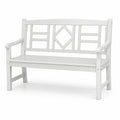 Banc en bois blanc avec dossier et accoudoirs 120 cm