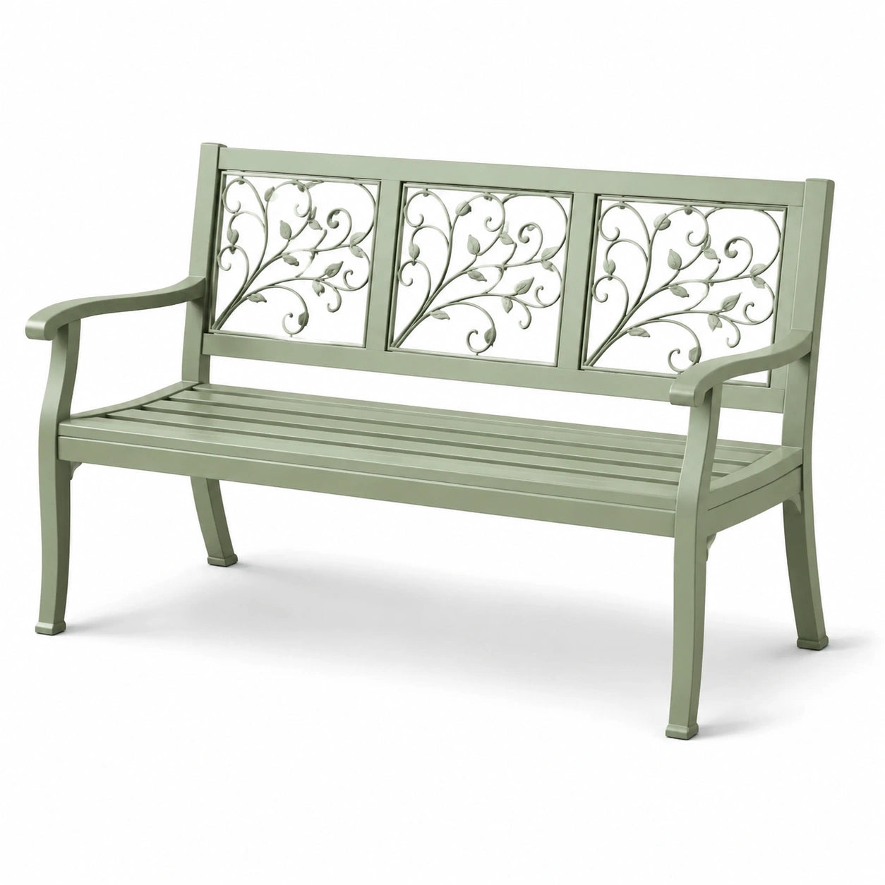 Banc en métal vert 125 cm