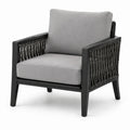 Fauteuil en aluminium avec coussins en polyester gris