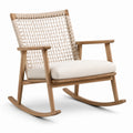 Chaise à bascule en bois d'acacia et corde beige