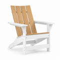 Chaise Adirondack en Bois d'Acacia et Polyéthylène Blanc et Naturel