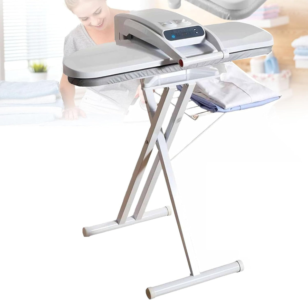 Cashwise presse à repasser, 1 400 W, 1 800 W, 650 x 240, 800 x 310 mm, 80 cm, Gris, Grande presse à vapeur avec support