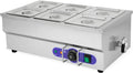vertes Chauffe-plats, 6x GN 1/6 (hauteur 100 mm), 1500 Watt, 220-240 V / 50 Hz, 1500 W, 4X 1, Argenté, Robinet de Vidange