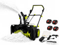 AETEREOS fraise à neige, 220 V, 3500 W, Noir, électrique avec 2 lampes LED, 4-Battery