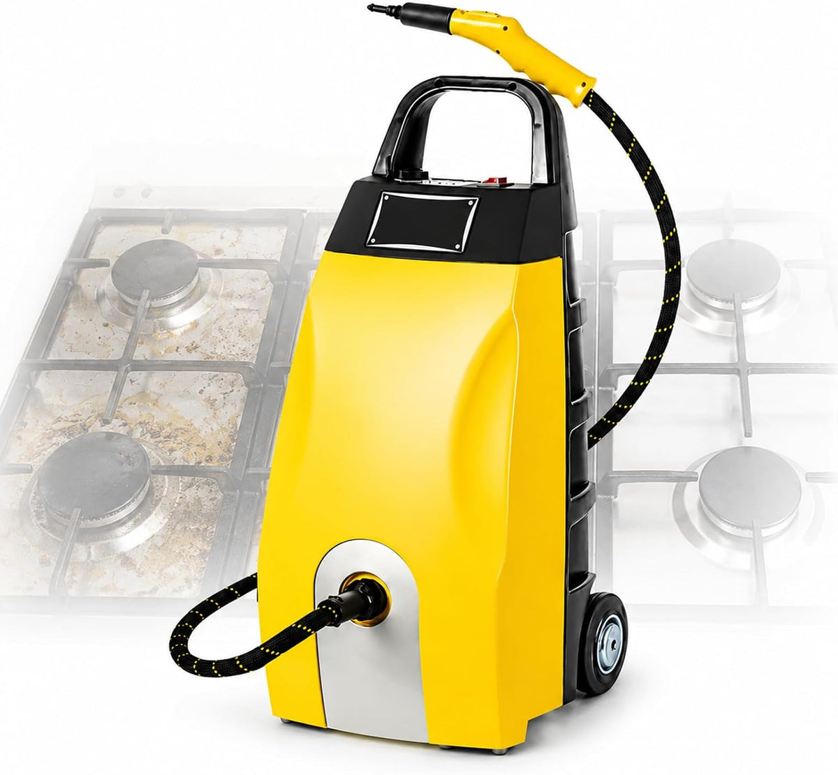 FgdVrelnor nettoyeur vapeur, 75 x 30 x 35 cm, 3000 W, 220 V/50Hz, 3,5 L, Jaune, Haute Pression Professionnel Yellow