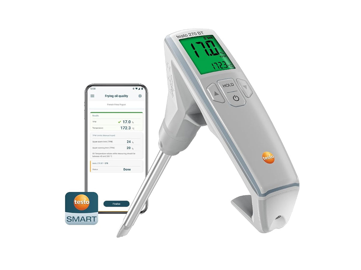 Testo Testeurs de pression d'huile, Noir, Testeur d'huile de cuisson Bluetooth 270