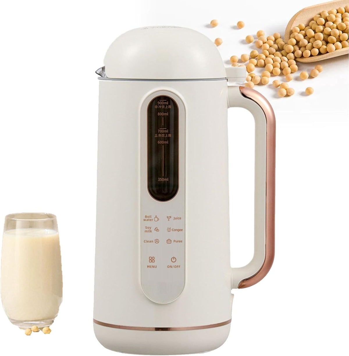 GZKDKZB blender, 900 ML, Noir, Extracteur de jus électrique Multifonction 6 en 1 de avec Lames à 6 Lames, Double Usage Chaud/Froid