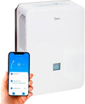 Midea déshumidificateur, 50 L, 6 L, 120 m, 300 m, Blanc, d air Anti Moisissure intérieur /Jour, Réservoir amovible