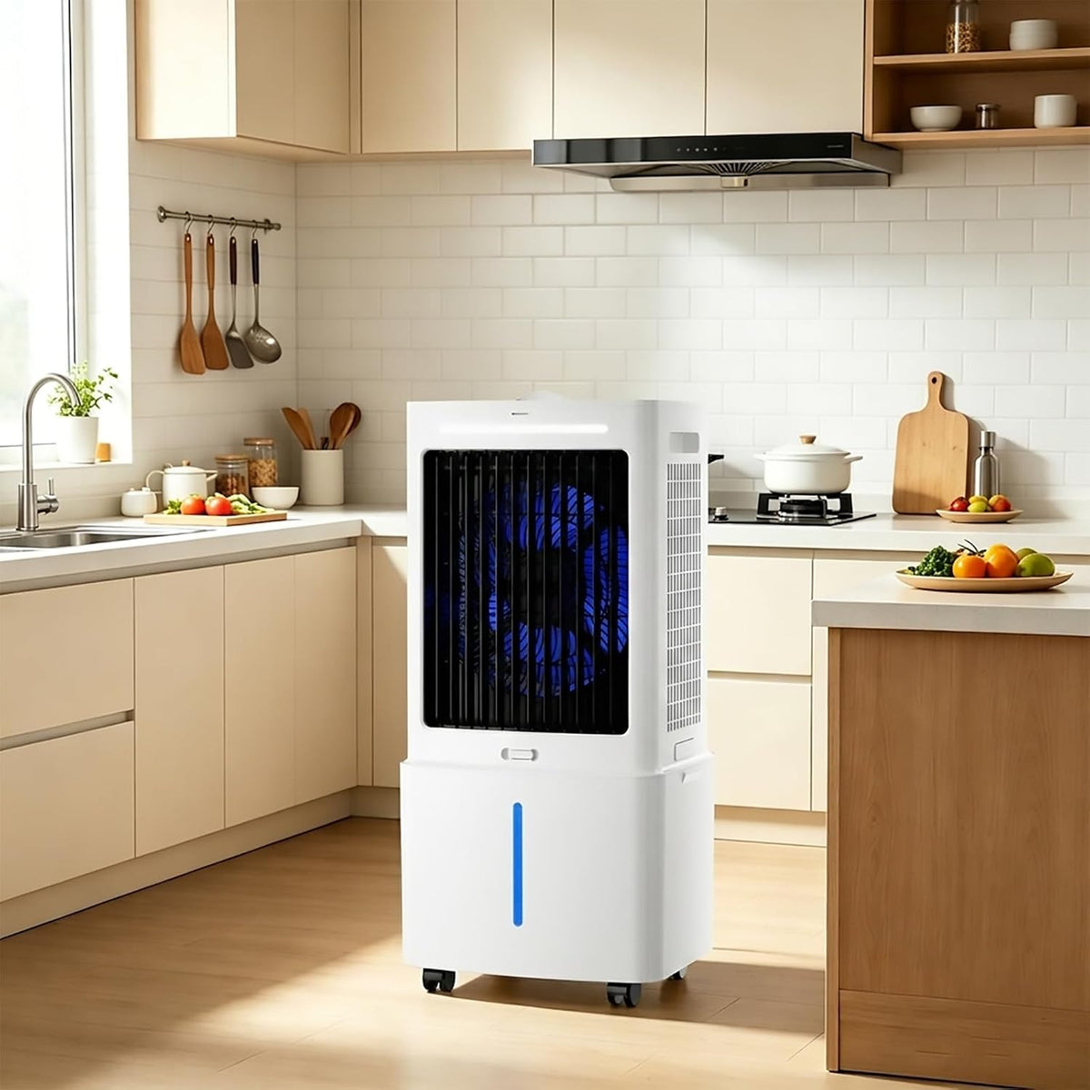 climatiseur portable Climatiseur, 12 L, Blanc, Mobile sans Évacuation, Rafraîchisseur d'air Portable 3 Vitesses