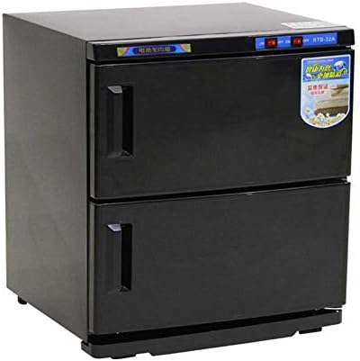 armoire, 32 L, Noir, chauffante professionnelle de pour le visage, salon de beauté, stérilisateur haute température pour serviettes