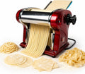 SHILINTONG machine à pâtes, 1.5 mm, 4 mm, Argenté, Électrique avec Rouleau à Pâtes et Double Lame en Acier Inoxydable