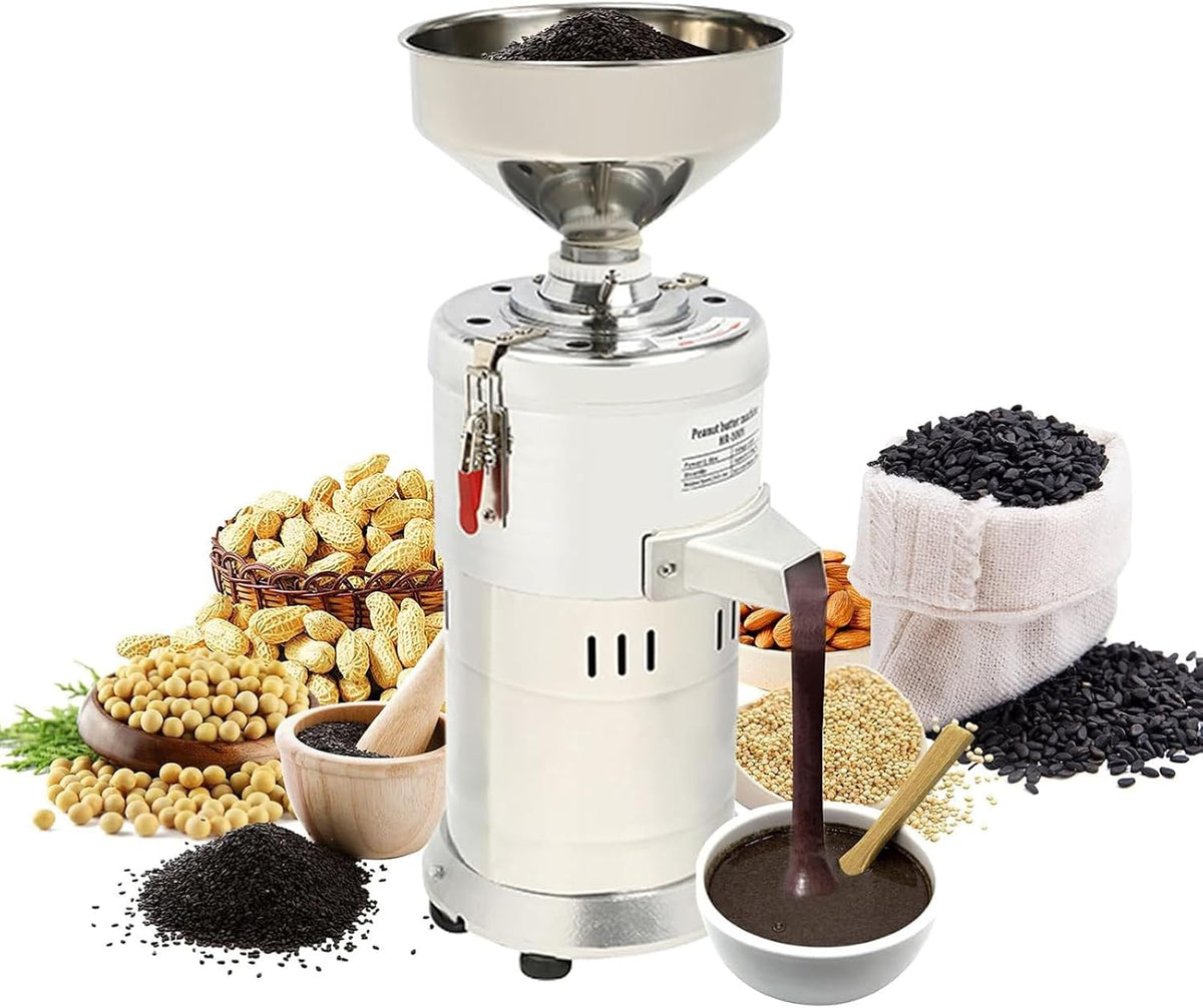 QUSYZD broyeur, 1100 W, 15 kg, Noir, Machine à Lait de soja Commerciale, Machine à Beurre de cacahuète, Machine à Beurre de Noix