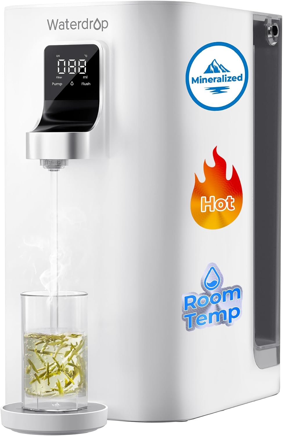 Waterdrop distributeur d'eau chaude, Gris, [Minéraux] K19-HG Système de Filtre à Osmose Inverse pour Comptoir