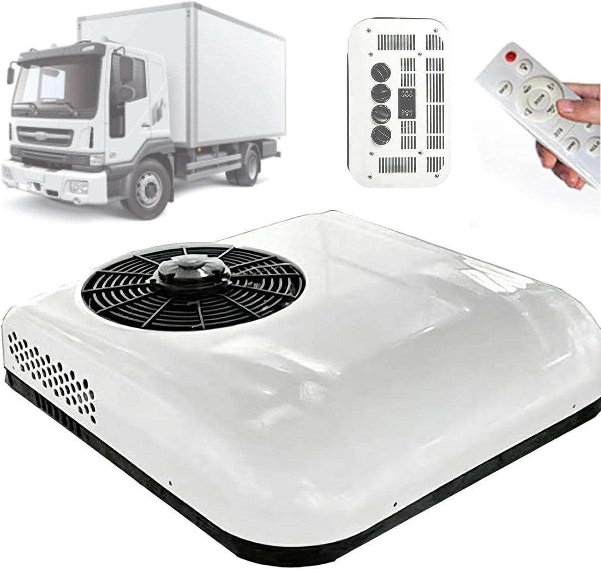Climatiseur Climatiseurs, 12 V, 24 V, 2200 W, Blanc, de toit / CC pour camion, camping-car, tracteur cabine