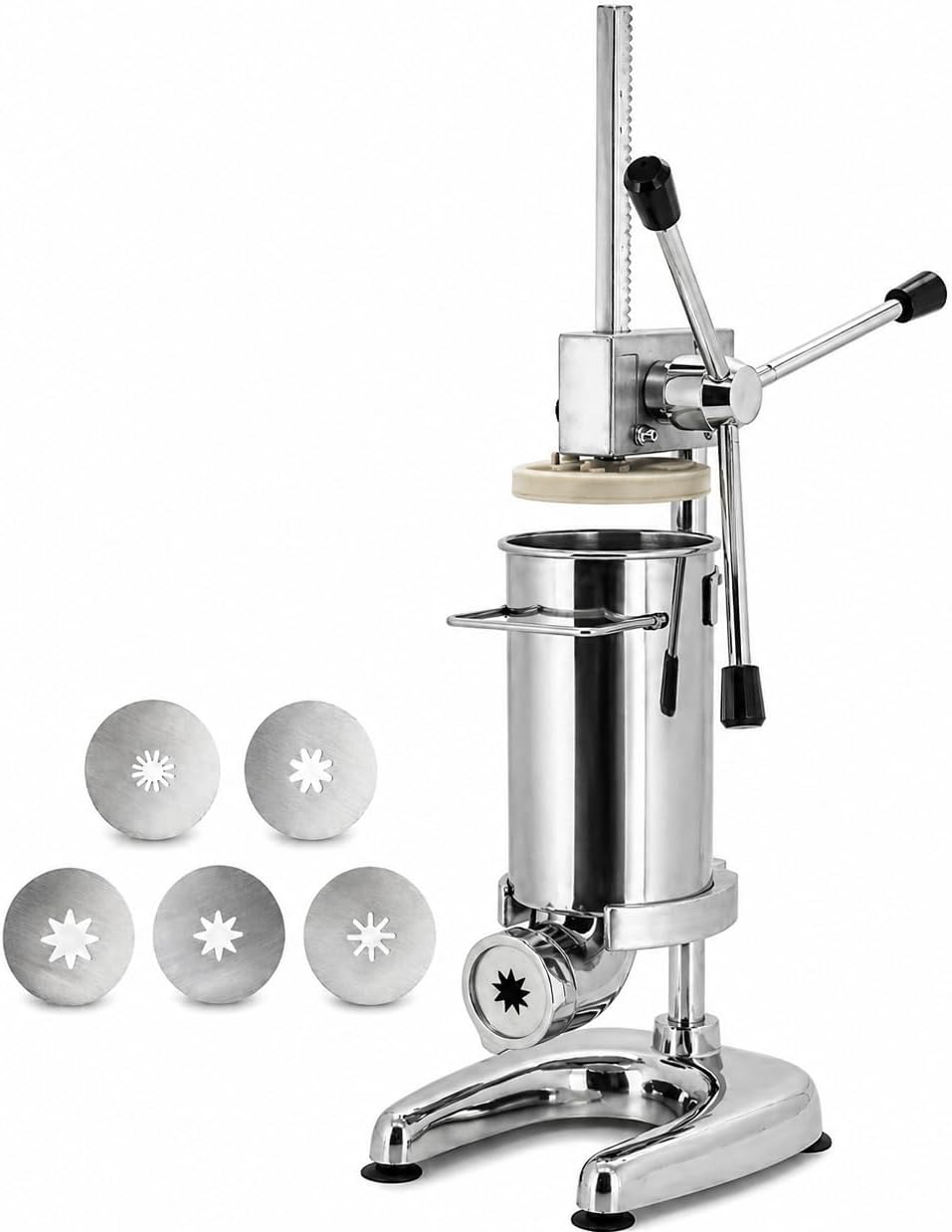 Machine Multicuiseurs, 2 L, Argenté, à Churros Manuelle, Churrera Verticale en Acier Inoxydable pour Usage Domestique et Commercial