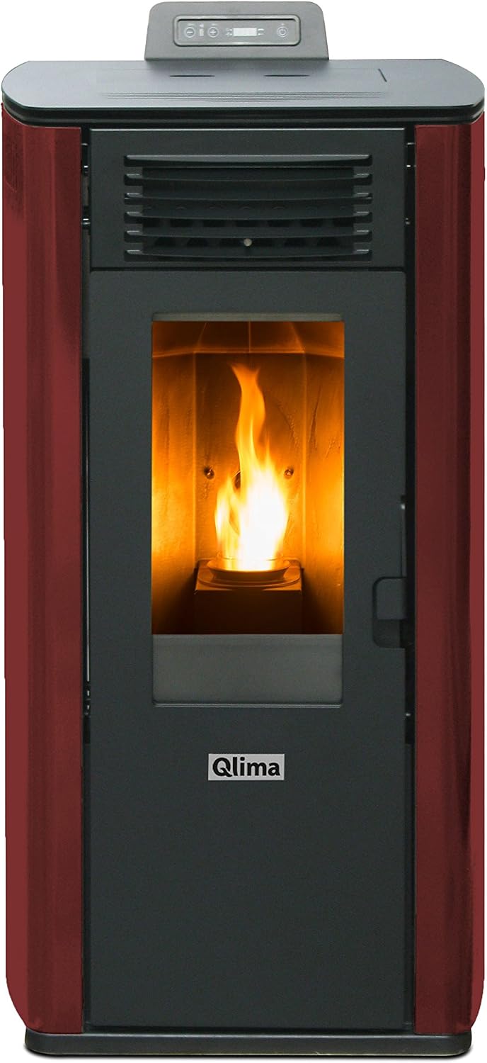 Qlima Chauffage aux granulés, 7,45 KW, Rouge