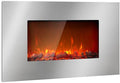 KLARSTEIN cheminée électrique, 2000 W, 90 cm, Argenté, Lausanne Luxe -, 2 réglages de Chauffage, Effet de Flamme