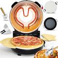 HYQNG four à pizza, 12', Noir, électrique d'intérieur, comptoir de avec pierre à pizza et poêle à griller