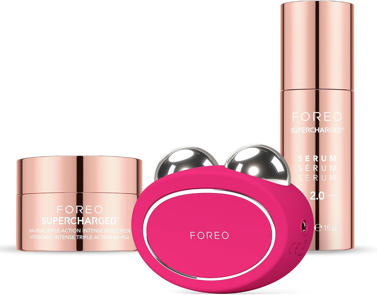 FOREO Appareils de tonification pour le visage, Noir, BEAR 2 + Sérum 2.0 + Crème HA+PGA Set