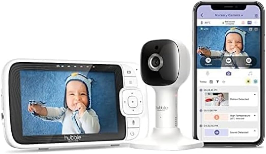 HUBBLE CONNECTED Moniteurs intelligents, 5 pouces, Noir, Nursery Pal Cloud Babyphone caméra connecté avec écran