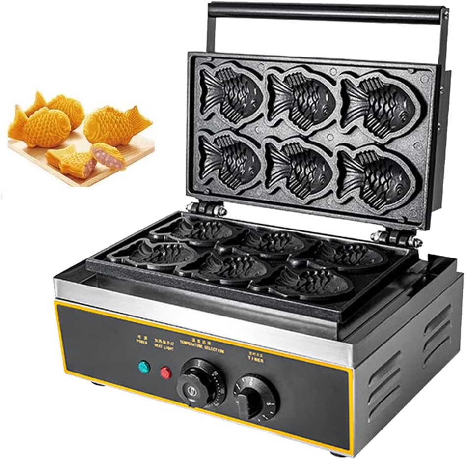 vhdurike gaufrier, 1,4 kW, 110 V/220 V, 50 Hz, Argenté, de Poisson Taiyaki, Fabricant de Taiyaki en Acier Inoxydable