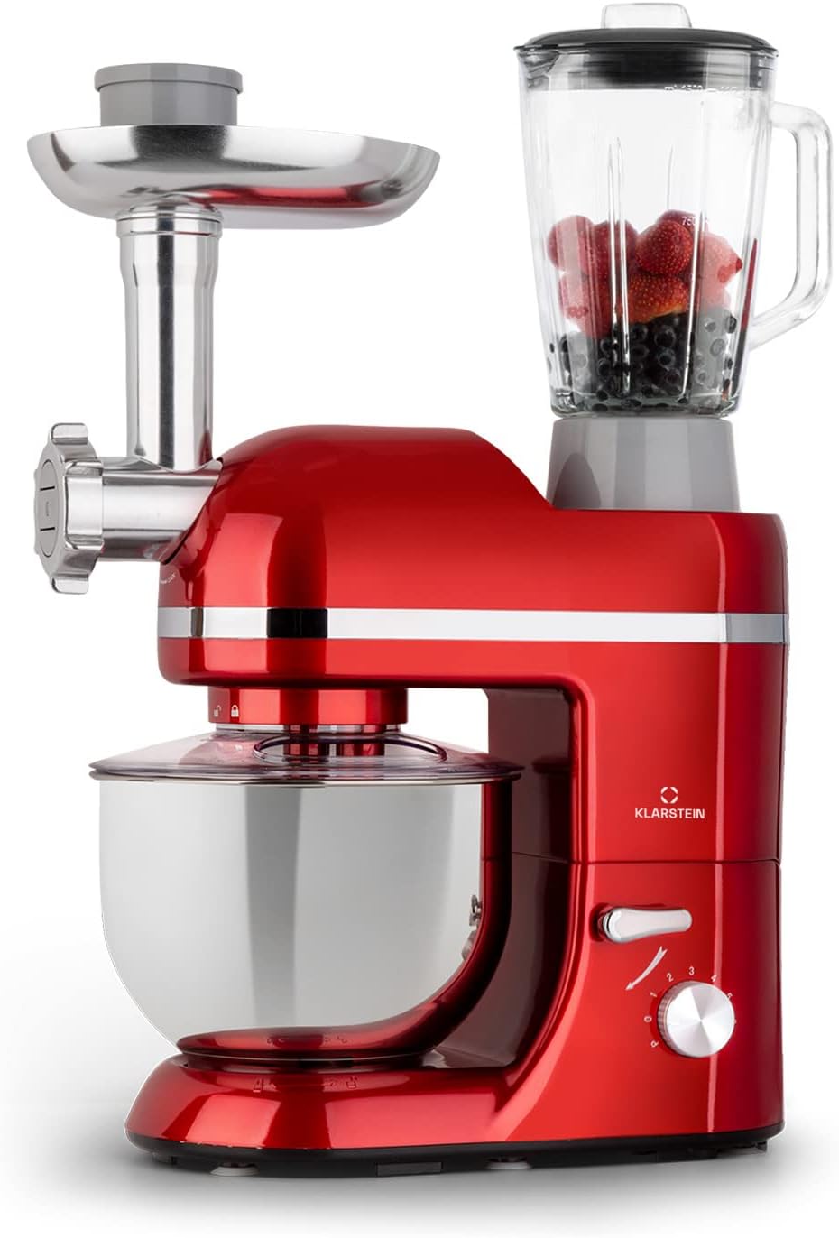 KLARSTEIN robot pâtissier, 5 L, 1800 W, 1.5 L, Noir, Robot Patissier Multifonctions, Batteur sur Socle, Robot Cuisine