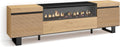 Skraut Home cheminée électrique, 102 cm de large, 21 cm de haut., 34w., 200x57x35 cm, Marron, Meuble TV, Banc Télé
