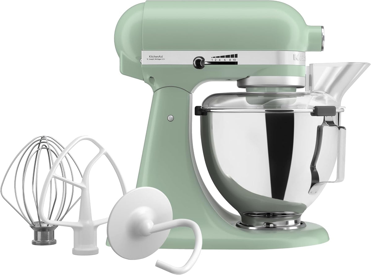 KitchenAid robot pâtissier, 4.3 L, Noir, Classic à Tête Inclinable, 10 Vitesses Démarrage Doux, Batteur Plat