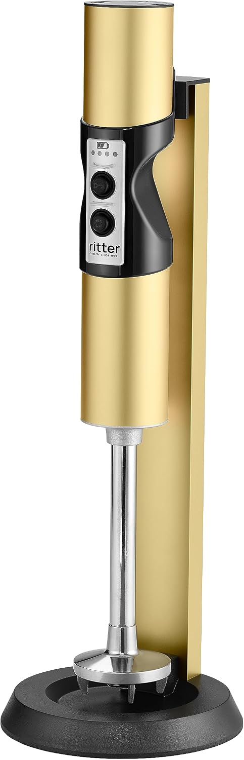 ritter blender, Noir, stilo 7 Plus, mixeur plongeant sans fil avec batterie rechargeable en métal solide, fabriqué en Allemagne