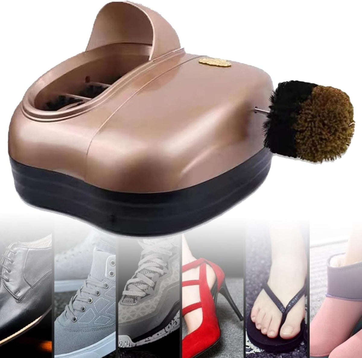 ZHPPED Brosses à chaussures, 43*43*32 cm, inférieur ou égal à 35 décibels, matériau polymère ABS, doré