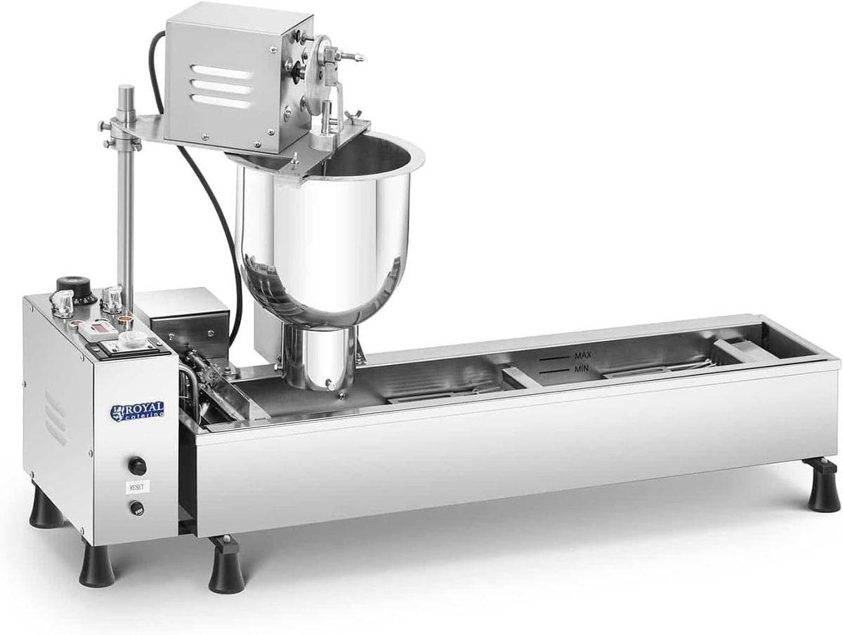 Royal Catering Machines à donuts, 000 W, 6 L, 10 L, Argenté, Appareil À Donuts Machine À Beignets Beignes Automatique RCDM-3K (3