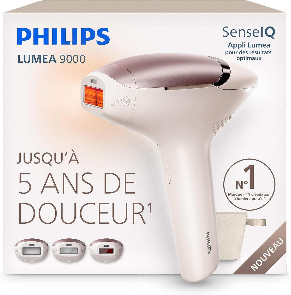 PHILIPS épilateur à lumière pulsée, Noir, Lumea 9000, alternative au laser en institut, utilisation facile