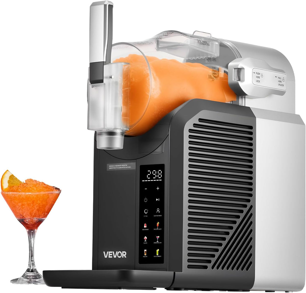VEVOR Machines à granité, ≤ 45 dB, 2 L, Marron, Machine à Granités, Machine à Boissons Glacées et Givrées sans Glace