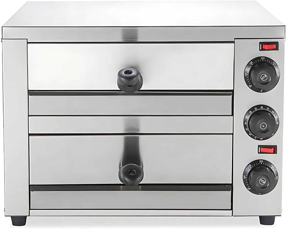 CIELOBLOEN four à pizza, 545 × 380 × 310 mm / 21,45 × 15 × 12,2 po, 2460 W, 220 V / 110 V, Noir/Argenté, professionnel