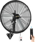 AVUXOR Ventilateurs muraux, 60 cm, Blanc, Ventilateur Mural Extérieur avec Télécommande, Ventilateur Oscillant 4 Vitesses