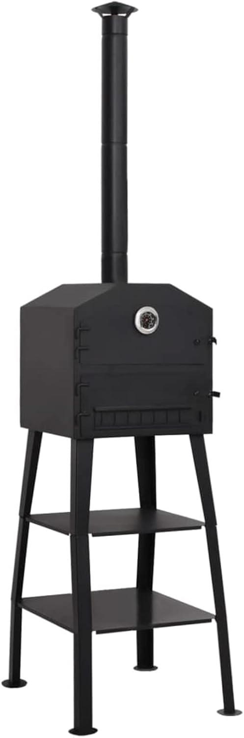 ShGaxin four à pizza, acier., noir., extérieur charbon 2 pierres de terre réfractaire, four pizza barbecue