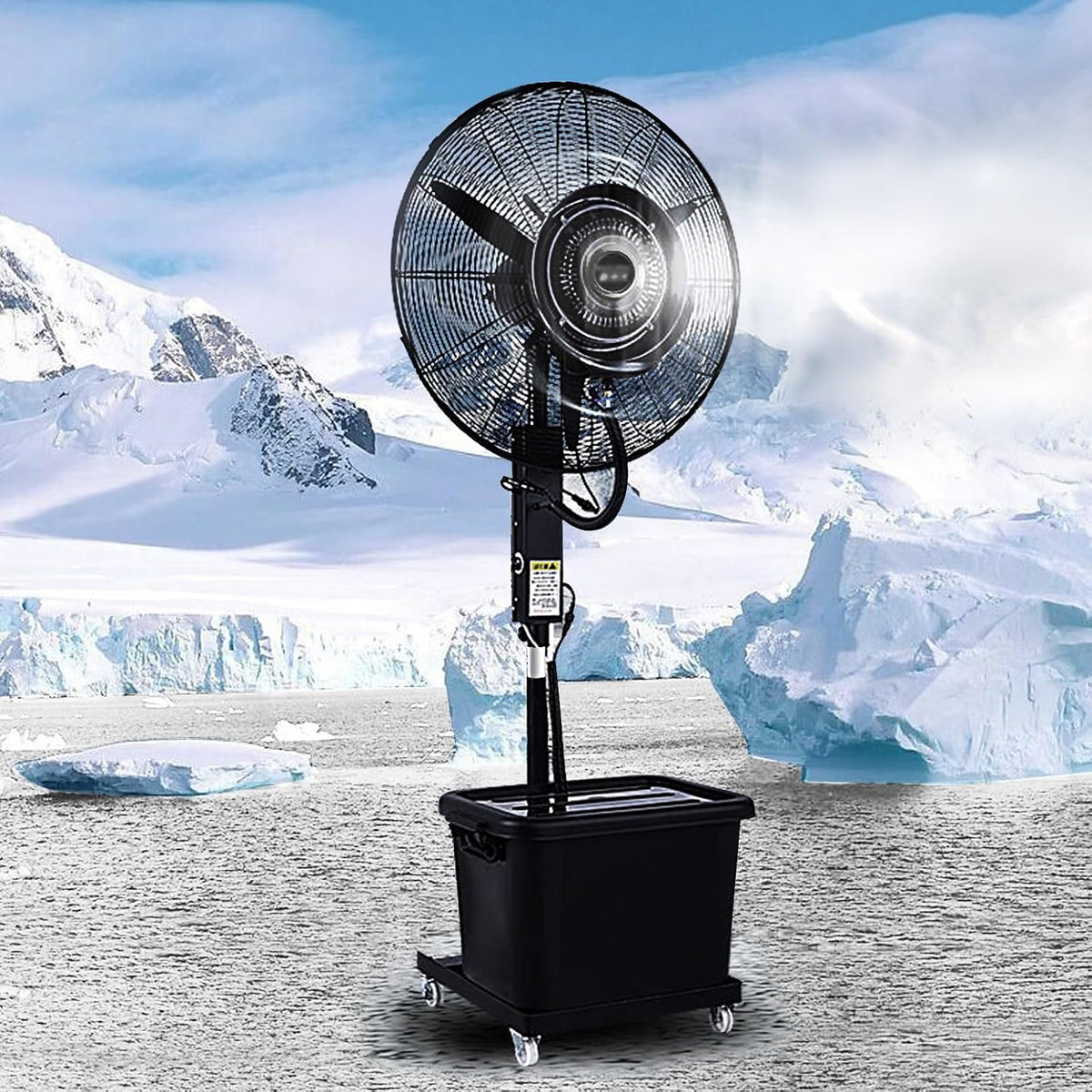 LLZJDDPLY Ventilateurs sur pied, 320 W, 42 L, 71CM, Blanc, Ventilateur Nébuliseur Extérieur Oscillant Industriel Silencieux