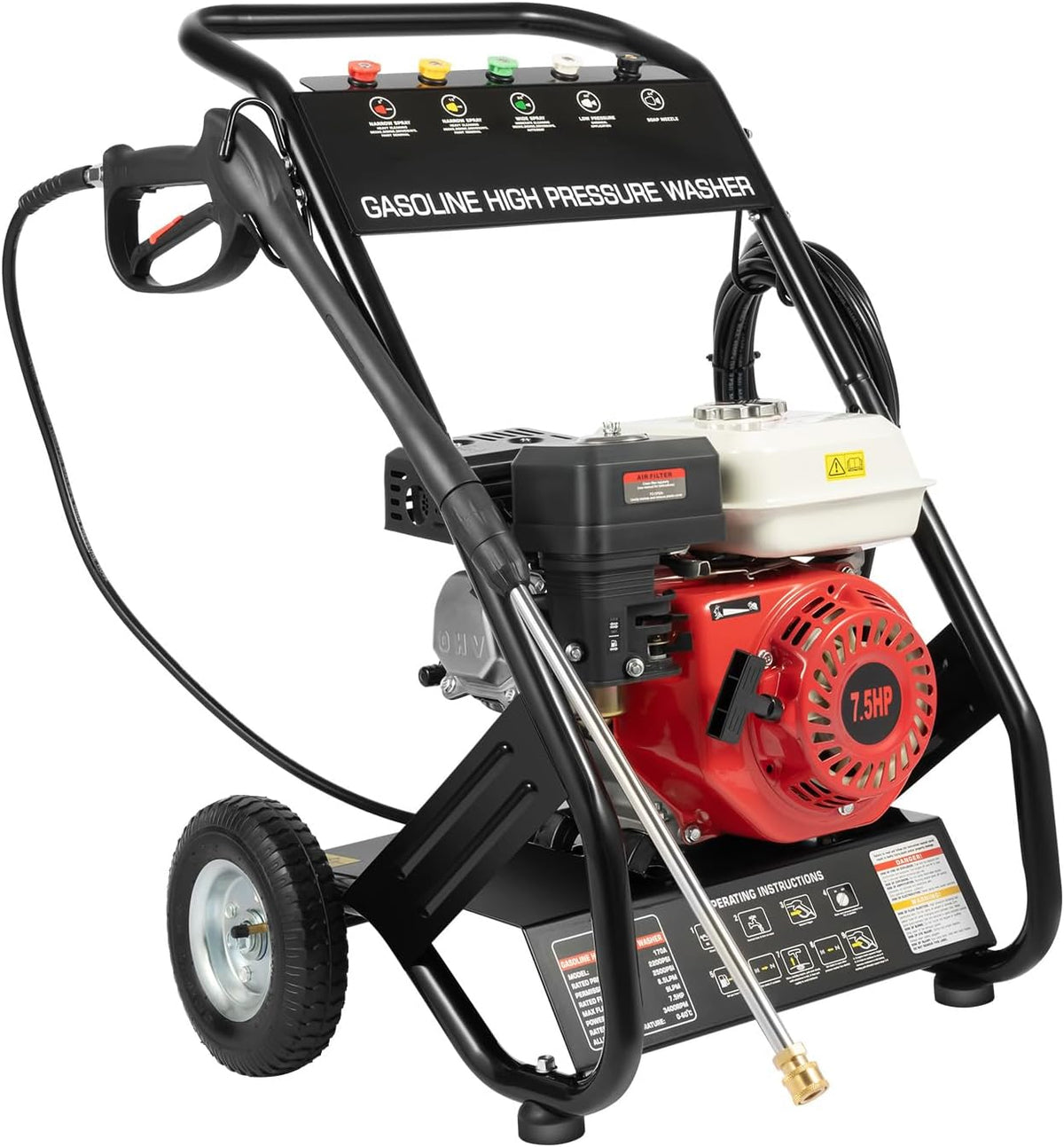 Endingfuny nettoyeur haute pression, NL 150., 56 x 50 x 81 cm., 7,5 HP, fer, caoutchouc, PVC, Noir